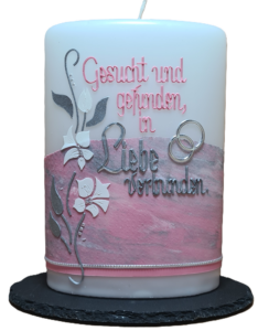 hochzeitskerze oval "einzelstück"
