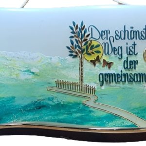 hochzeitskerze welle in weiß